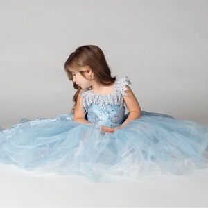Handmade is USA Elegant Blue Kids Formal Dress